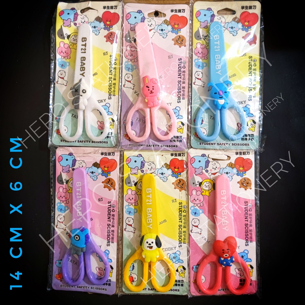

Kids ergonomic scissors gunting untuk belajar anak BT21