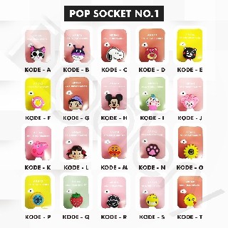 DODORY Popsocket Karakter HP Phone Holder Pop Socket Kartun PVC Griptok Handphone Docking Stand