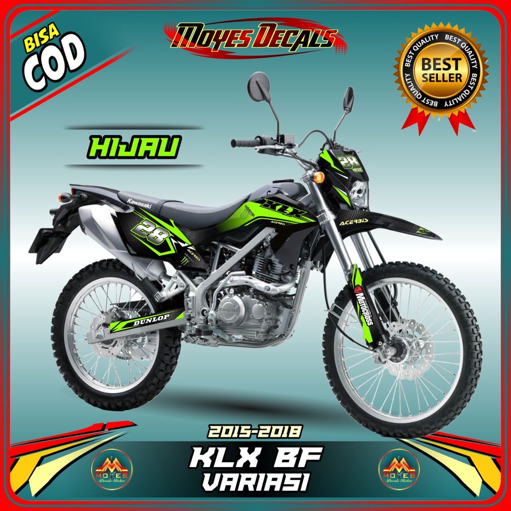 stiker KLX BF 150 dasaran warna hijau full body - decal stiker klx bf 150