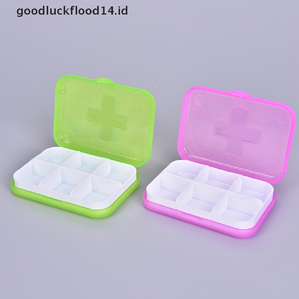 [OOID] 6 Slots Pill Box Portable Pill Cases Travel Dispen Storage Container Medicine ID