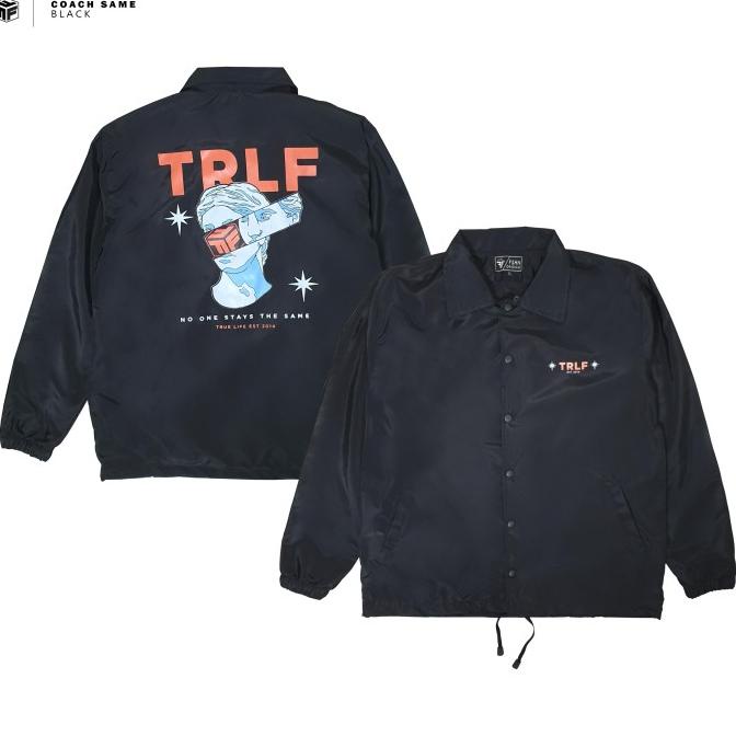 Triple F Coach Jacket Same Jaket Pria - black, L