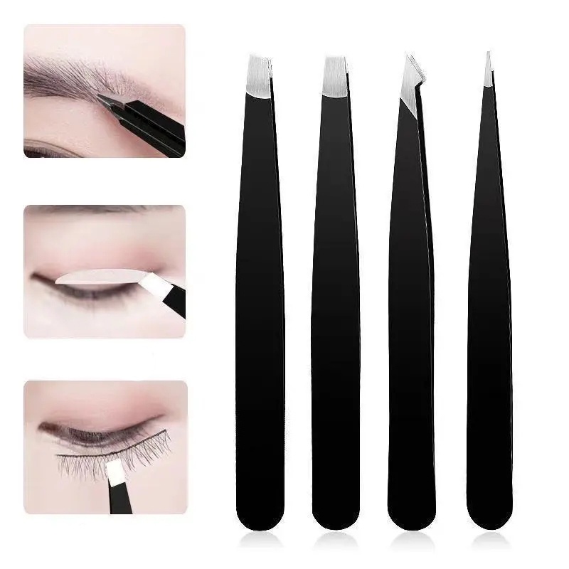 [4 Pcs/Set Multifunctional Eyebrow Clip] [Stainless Steel Tweezer Epilation Clip] [Beauty Makeup Tools]