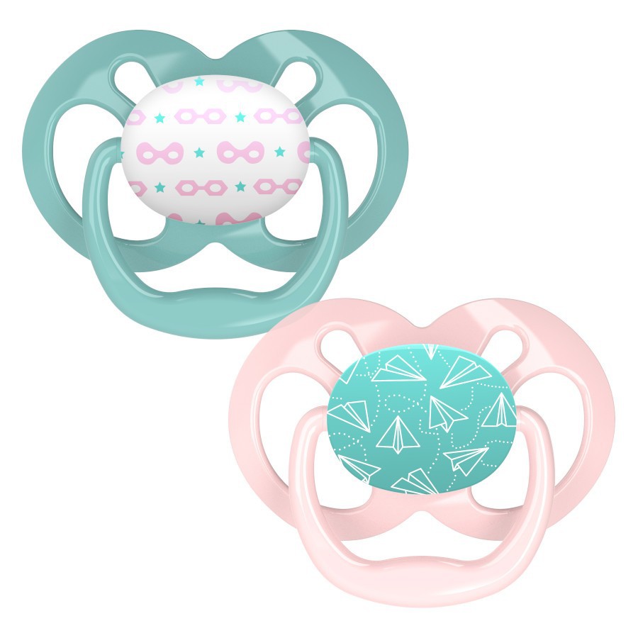 Dr. Brown's Advantage Pacifier Stage 2 (6-18m) Girl 2 Pack Empeng Bayi