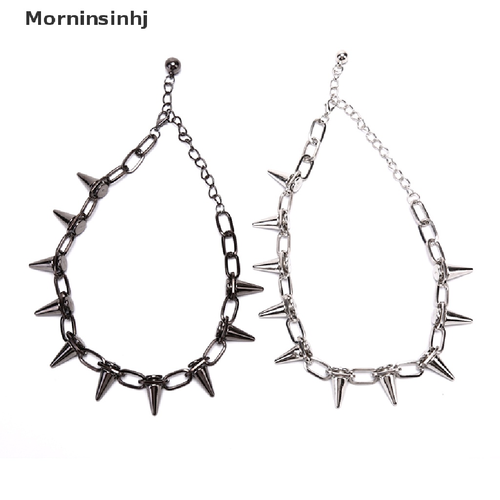 Mor Kalung Choker Punk Gothic Rock Hias Rivet Spike Rantai Sambung Untuk Biker