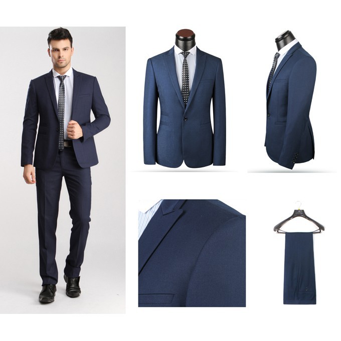 SETELAN BLAZER PRIA SLIMFIT 2IN1 CASUAL FULL NAVY BAHAN HIGH TWIST INCLUDE CELANA MODEL KANICNG 1