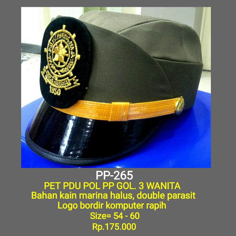 topi pet pdu pol pp golongan 3 untuk wanita