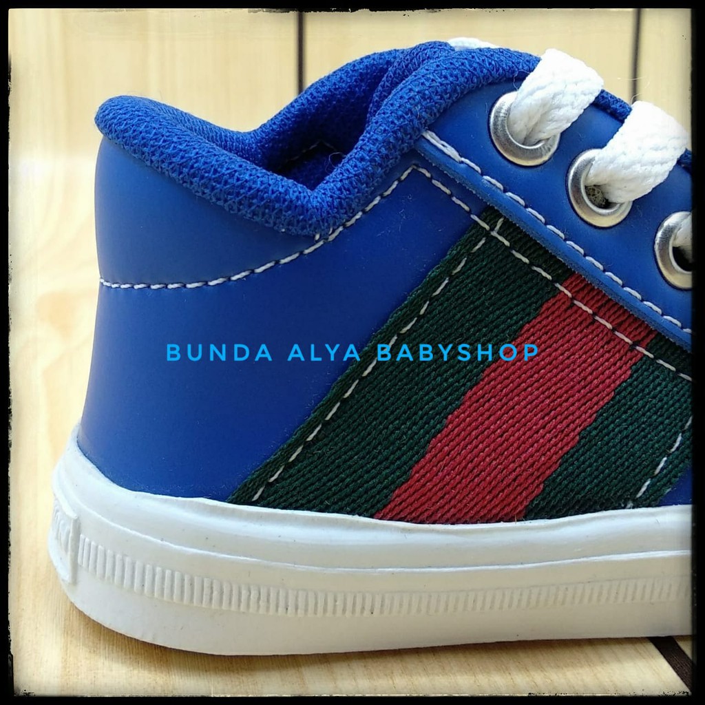 Sepatu Anak Laki Laki Alas Karet Usia 1 Tahunan Size 22 - 23 BIRU - Sepatu Anak Cowok Sneakers Anti Licin SALE