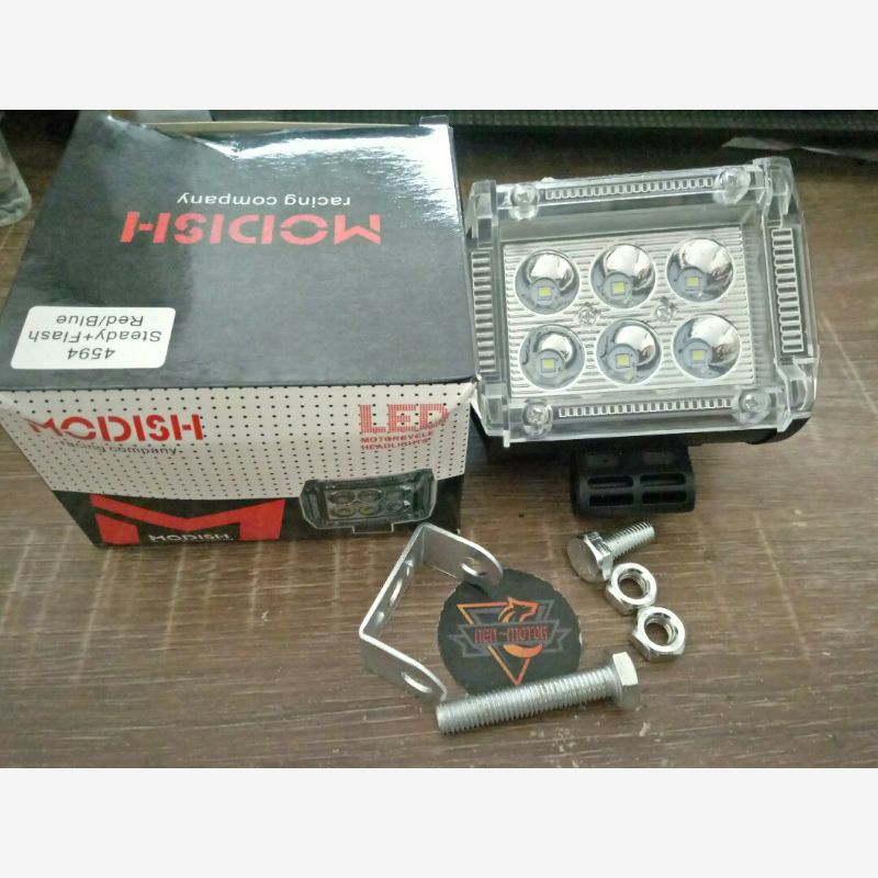 Lampu tembak led motor mobil 6 mata led rgb