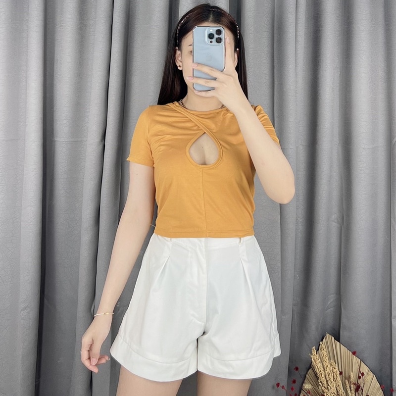 Middle Cut out crop top 005 | Crop top korea
