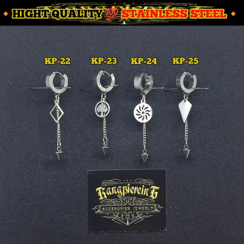 TERBARU ANTING GANTUNG KOREA BTS TINDIK DAN JEPIT 100% STAINLESS STEEL ASLI