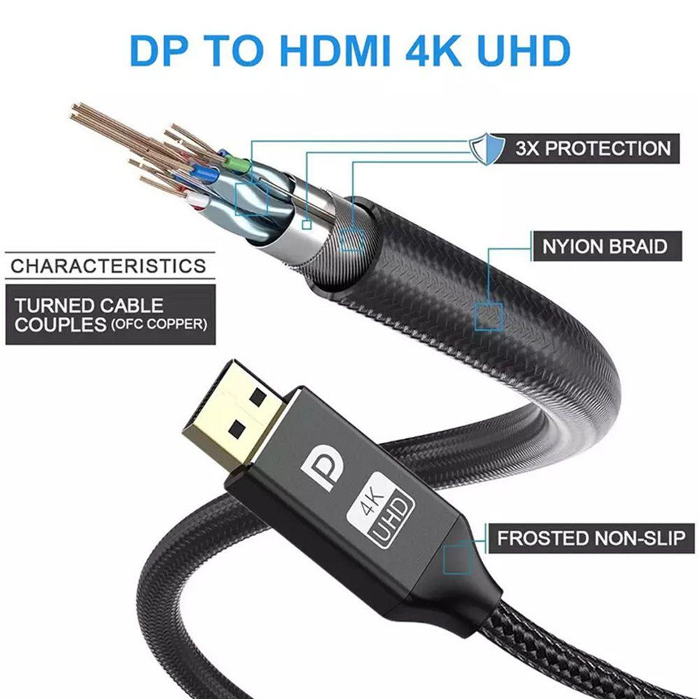 Preva DP to HDMI Cable Splitter Line Male to Male Converter Cord Adapter