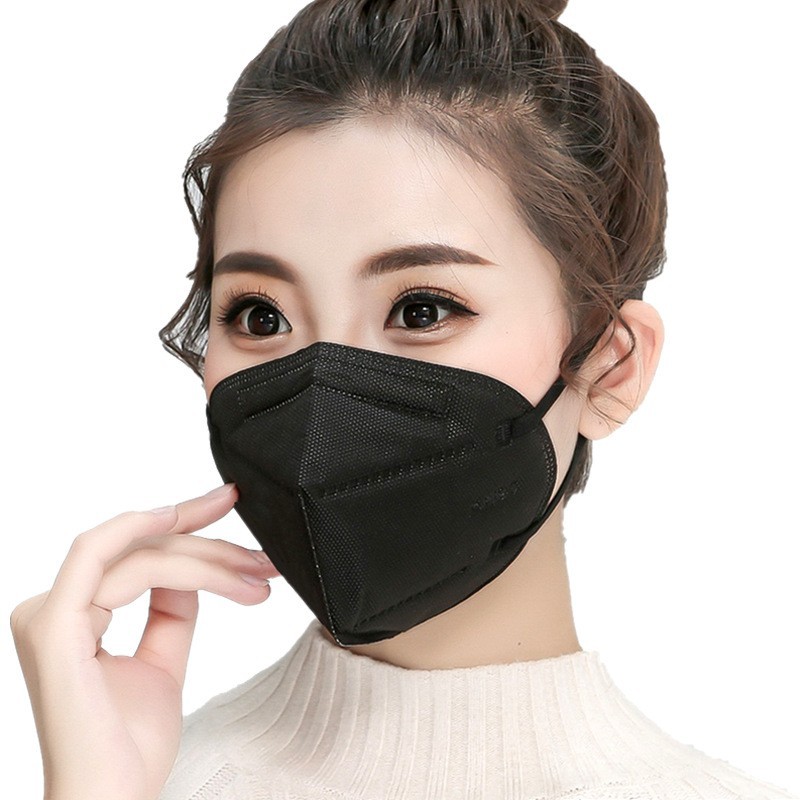 RSB VZ135 Masker KN95 Hitam Box 5 Ply Isi 10 Pcs Masker Mulut Medis Earloop Protective Disposable Mask