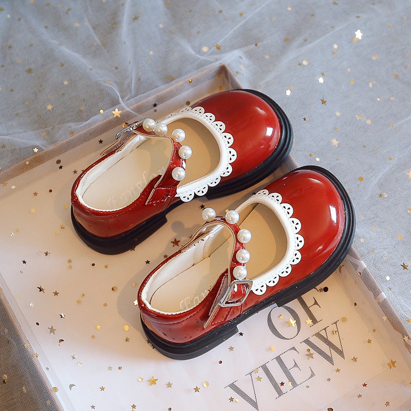 littlekiddoss SH2243 Sepatu Flatshoes Pantofel Anak Perempuan Import Sepatu Flat Mutiara Sepatu Pesta Glossy Sepatu Natal