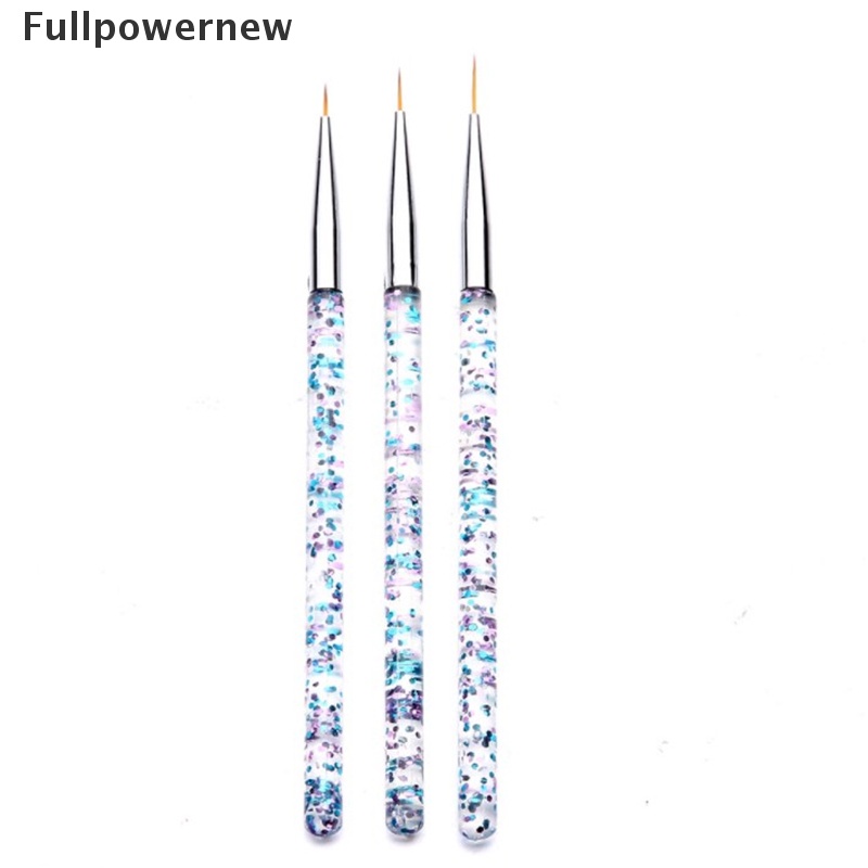 [FULL] 3Pcs Acrylic Stripe Nail Brush Set 3D Tips Manicure Ultra-thin Line Drawing Pen