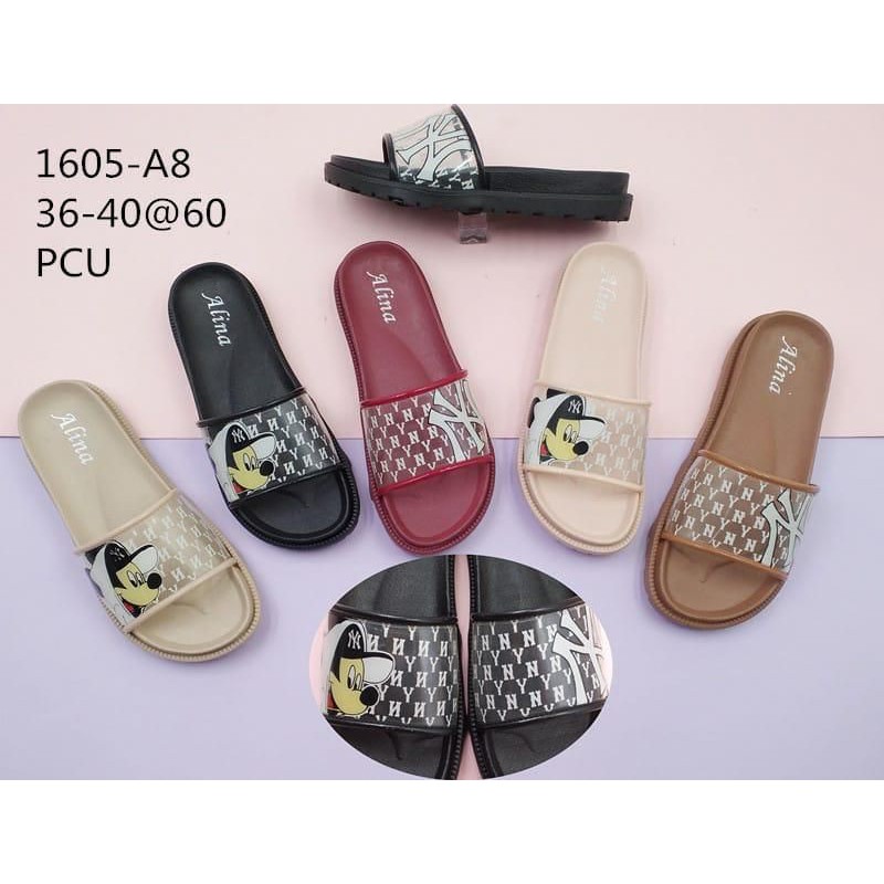 sandal alina 1605 YN sandal selop transparant motif mickey YN