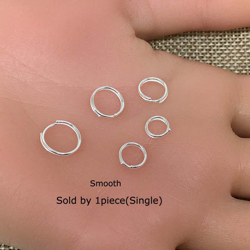 1piece Two Layers Hoop Earrings 925 Sterling Silver Tragus Lobe Helix Piercing Tinny 6-12mm Simple