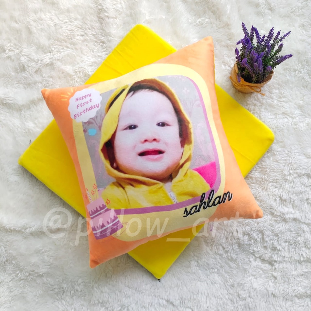 Pillowart - Bantal Custom Foto Fullprint 40x40 cm | Hadiah Ulang Tahun / Wedding / Wisuda - ART003