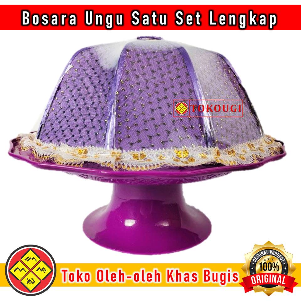 Perlengkapan Bosara Satu Set Khas Bugis Makassar Lengkap Warna Ungu