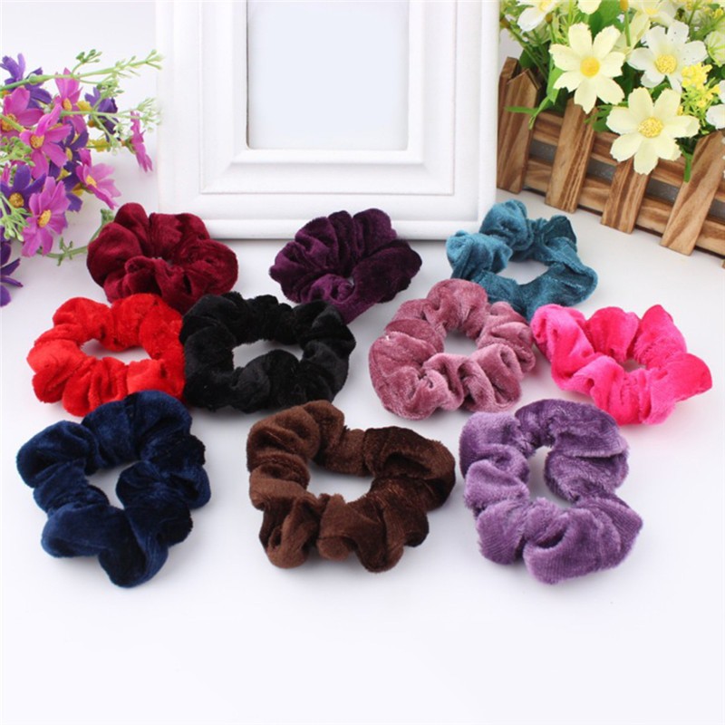 [3pcs] Scrunchie Velvet Set Ikat Rambut Kuncir Rambut Bahan Bludru Velvet Scrunchies