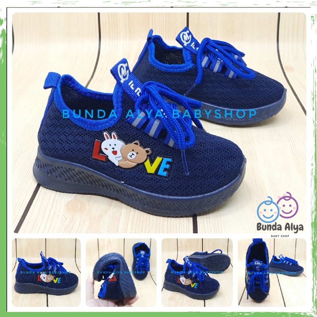 Sepatu Anak IMPORT Usia 2 3 4 5 6 Tahun Sol Lentur NAVY  Sepatu Anak Cowok Anti Licin 22 Sampai  31 Alas Karet