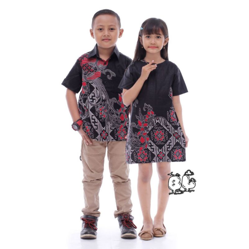 [ COD ] COUPLE TERBARU BATIK KENARI HITAM DRESS MURAH KELUARGA