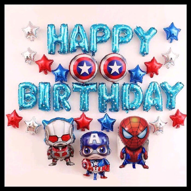 paket DEKORASI TEMA AVENGER background backdrop latar belakang hias pesta party anak laki boy ultah