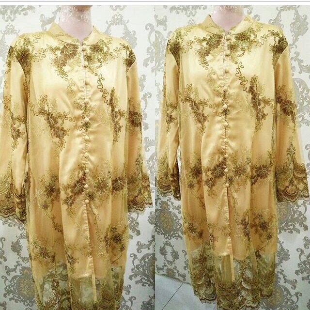 kebaya brokat gold