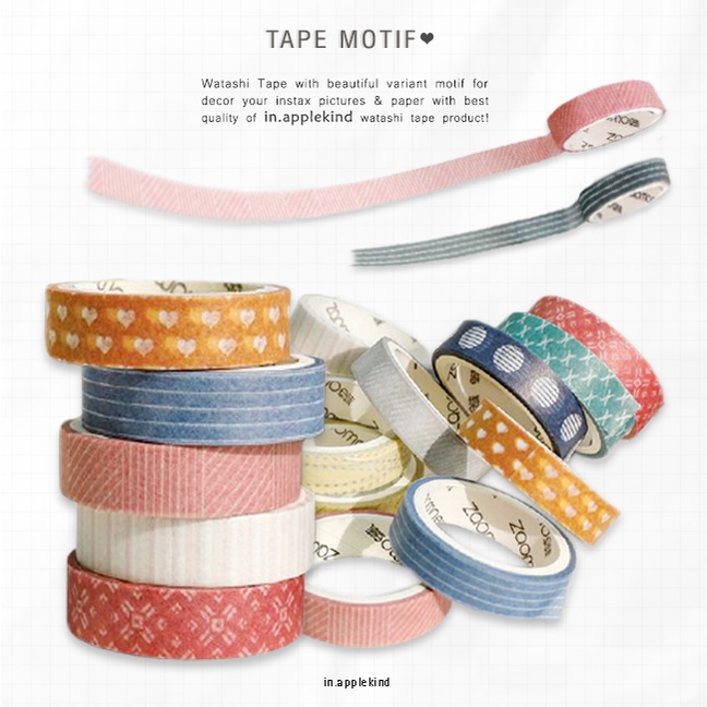

TAPE cute Isolasi Selotip lucu. Aesthetic Washi Masking Tape Motif Graphic Lakban cantik Pattern