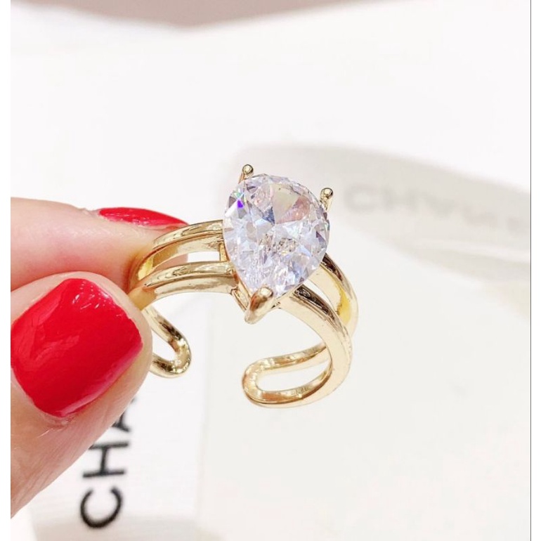 Cincin Titanium Asli mata kilau Free size model Udjust bisa setel kecil besar Anti karat anti alergi Stainless steel ori S01