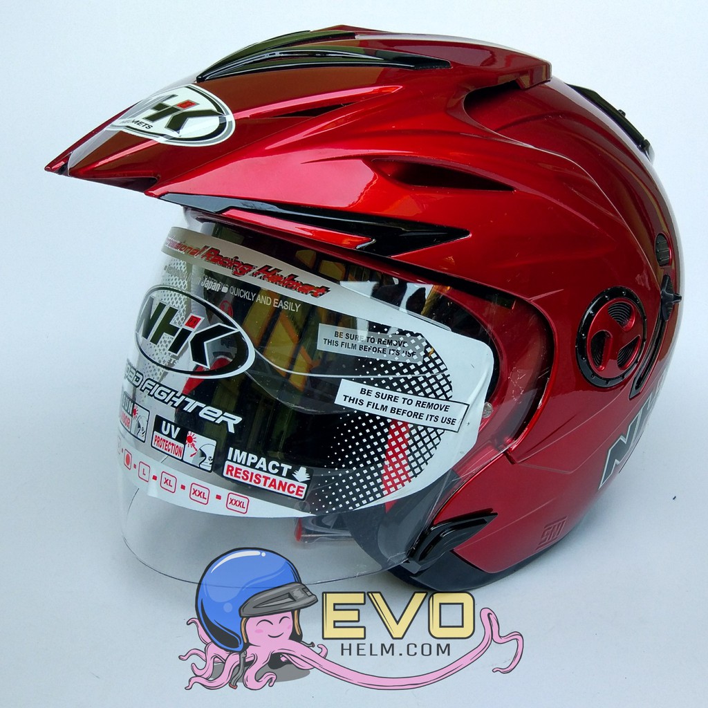 NHK AVIATOR_SOLID RED MAROON (DOUBEL VISOR)