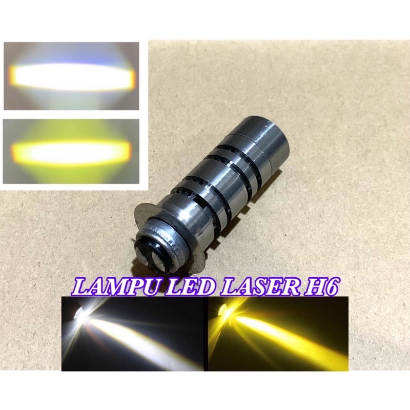 NEW LAMPU LED LASER H6 HI LO 2 WARNA PUTIH KUNING AC DC JAUH DEKAT MATIC BEBEK LASER H6 hi lo