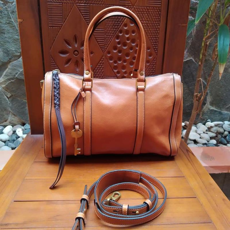Tas Wanita Fossil Kendal Satchel Small Brown Preloved