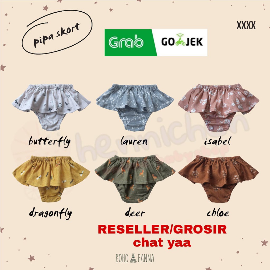 BOHO BABY PIPA SKORT / BLOOMERS ROK CELANA ANAK BOHOBABY BOHOPANNA