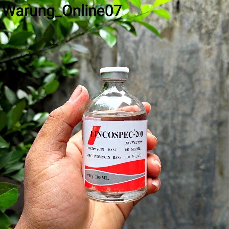 Lincospec 200 ORIGINAL BOTOL BESAR Dosis 100ml - 10x Lebih Bagus Mengobati PMK Obat Hewan Sakit Kron