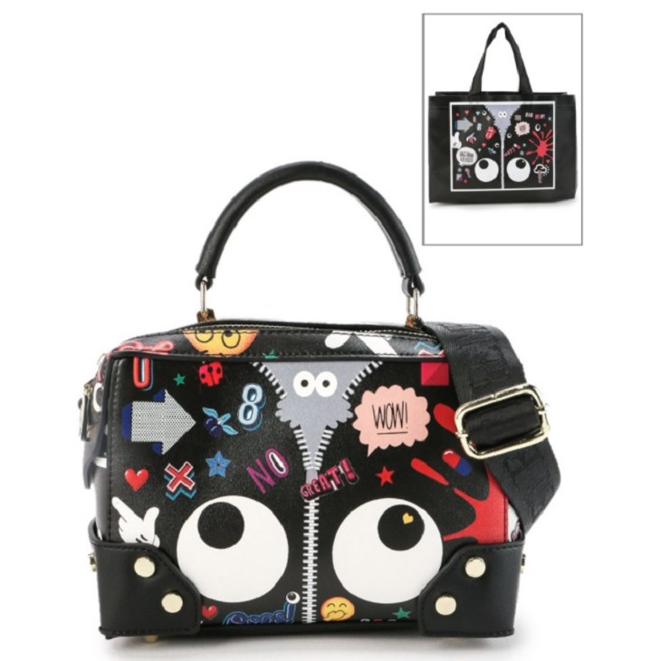 HUER Oyehwa Eye Theme Printed Sling Bag 9454-137Black