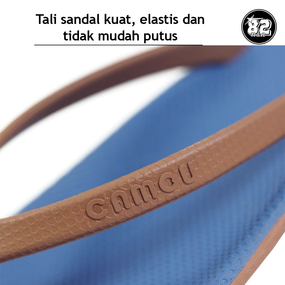 Camou Sendal Sandal Jepit Wanita Bahan Full Karet Anti Licin Original Chelsea - Biru