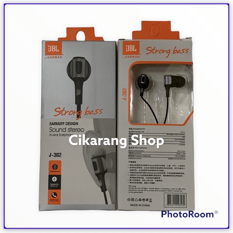 Handsfree JBL - J-362 - Earphone J362 - Headset Mega Bass J-362