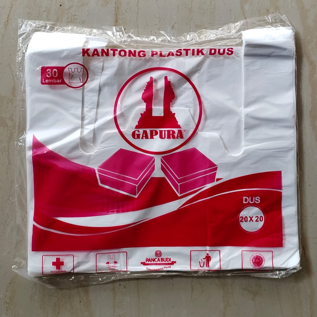 Plastik /Kresek Putih Susu (Box 20x20) isi 30lbr Merk Gapura