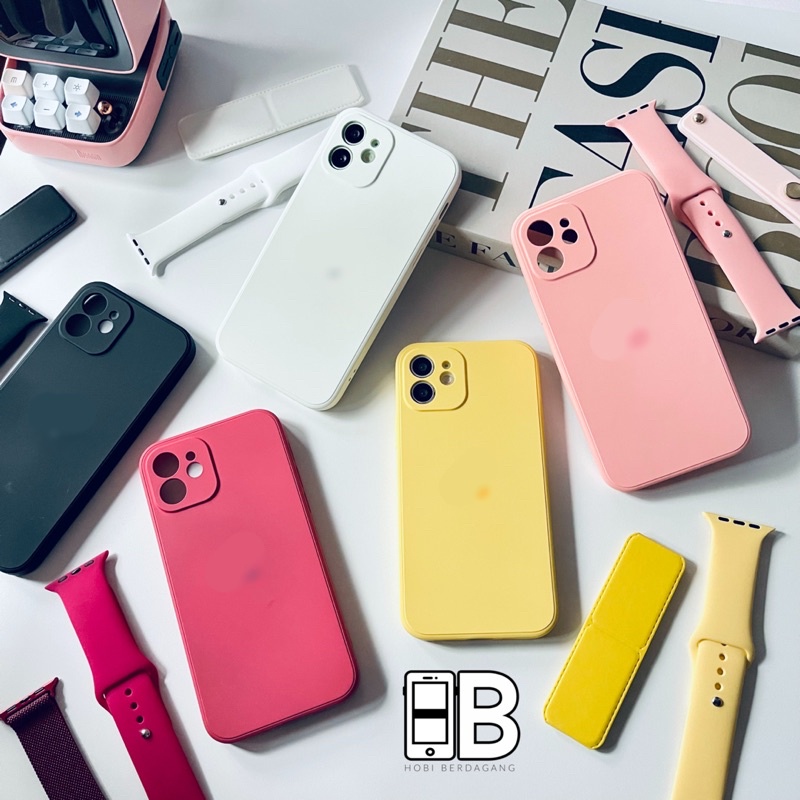 Liquid Silicone Premium Square Edge LENS COVER Case untuk iP 7 7+ 8 8+ X XR XS MAX 11 12 13 PRO MAX