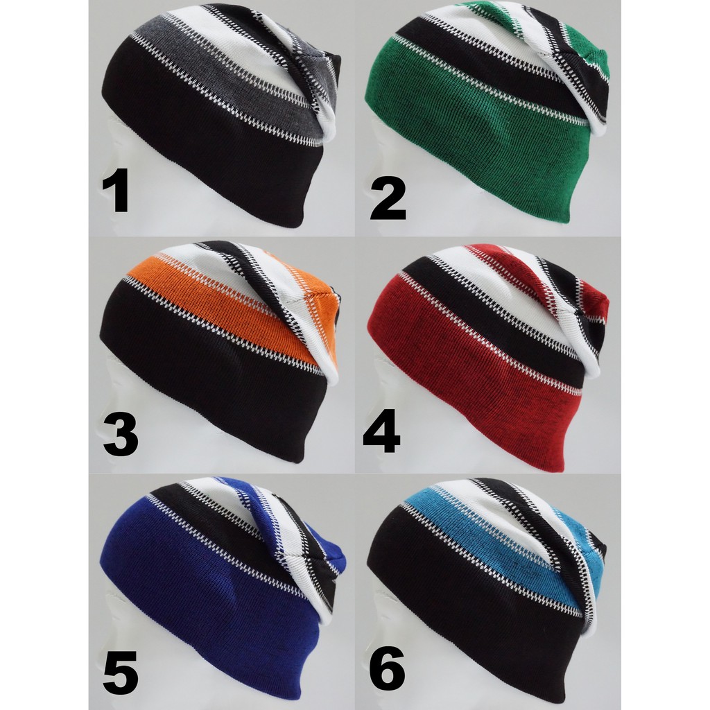 Kupluk Beanie Kaos Motif Salur allsize dewasa BEA-MOTIFSALUR
