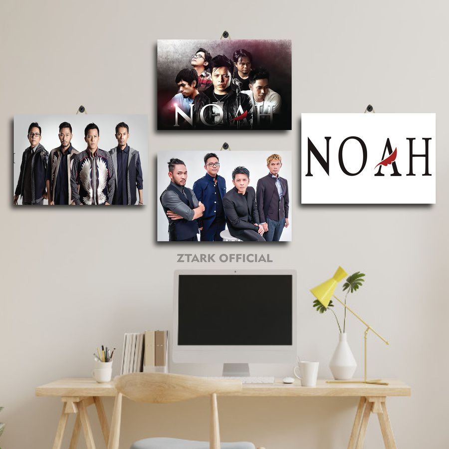HIASAN DINDING KAYU LOGO FOTO GRUP BAND NOAH 20X30 WMI3B/N9PYQ/ DEKORASI KAMAR COWO ARIEL LUKMAN DAV