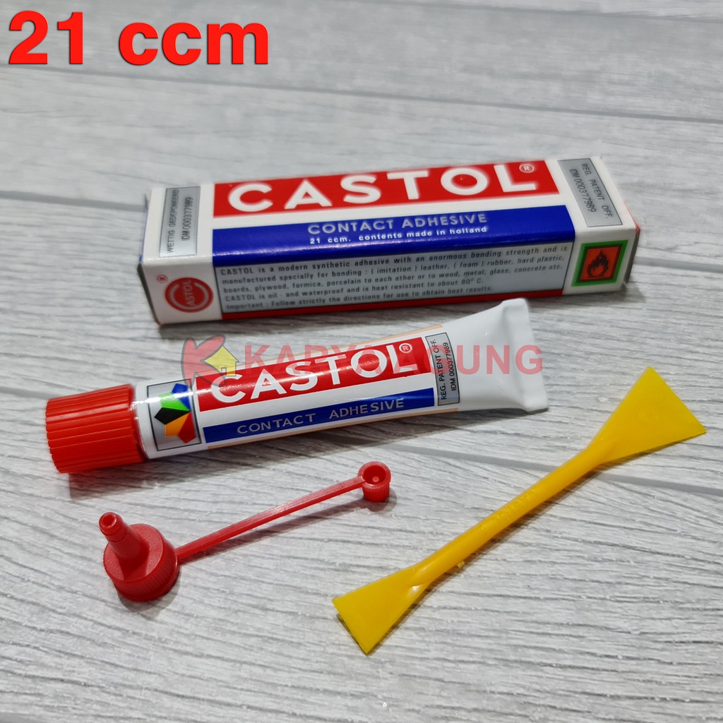 

Lem CASTOL Contact Adhesive 21cc Tube Kecil / Lem Kuning Serbaguna Kulit Karpet Sepatu Sendal 21 ccm