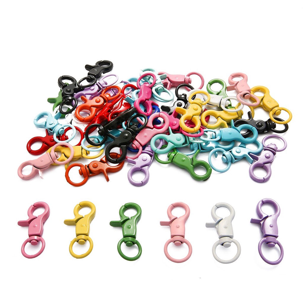 4PCS Colorful Key Chain Ring Metal Lobster Clasp Clips Bag Car Keychain DIYJewelry Accessories Key Hooks Hook Up Base Findings