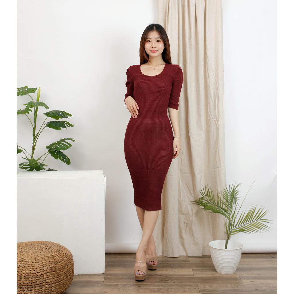 Basic id fashion Dres rajut bodycon / Dres korean style / Dres wanita andina / Korean dres