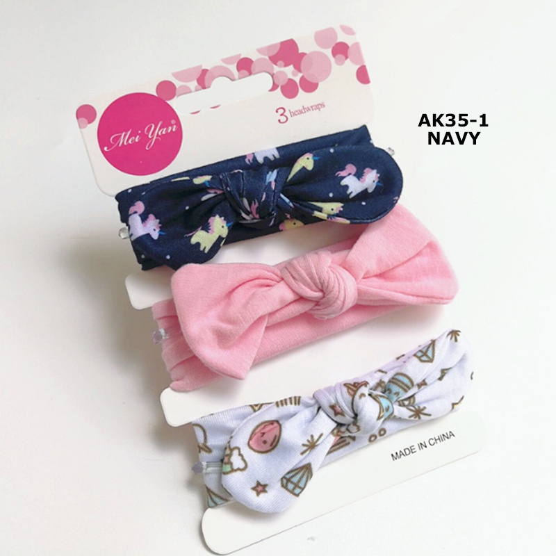 BANDANA BAYI ANAK PEREMPUAN SET 3in1 HEADBAND BABY BANDO FASHION KOREA LUCU IMPORT AK35