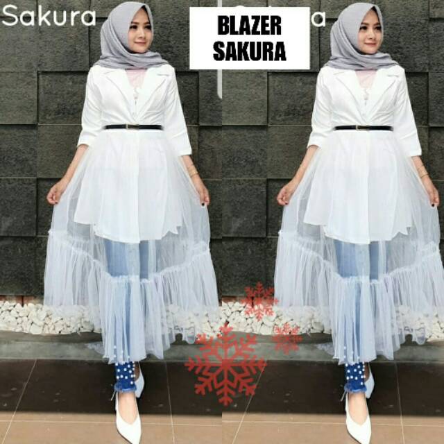 XC - Blazer Sakura/ Blazer Wanita Trendy / Blazer Kekinian / Blazer Best Seller