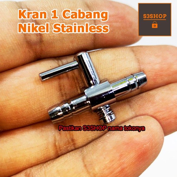 Kran Keran Aerator 1 Cabang Nikel Stainless Pembagi Udara dan Irigasi