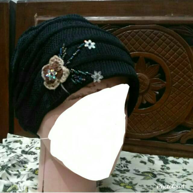 Turban  wanita kupluk rajut