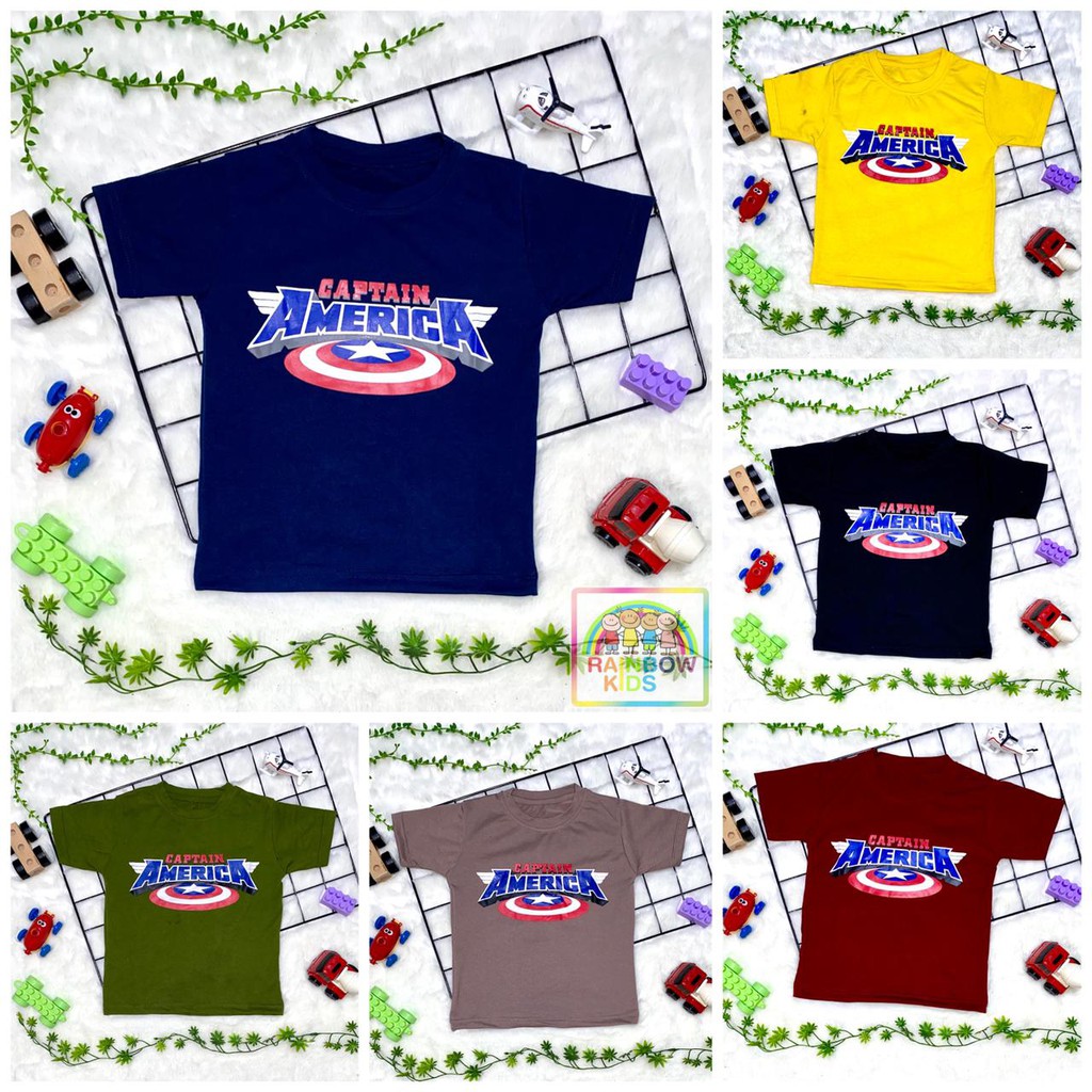 Kaos Anak (2-8 Tahun) Unisex Soft Spandex / T-shirt anak Sablon CAPTAIN