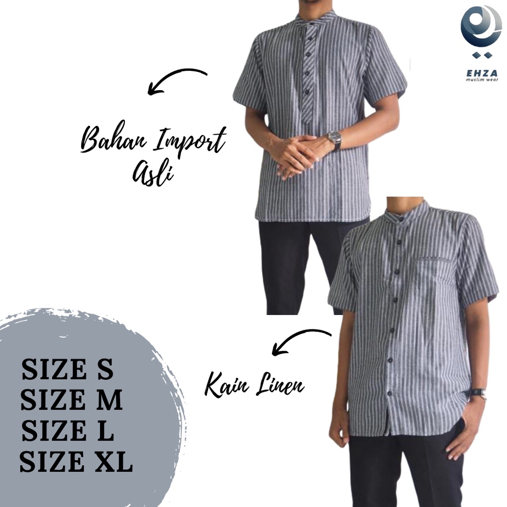 Kemeja Koko Kemko Linen Premium